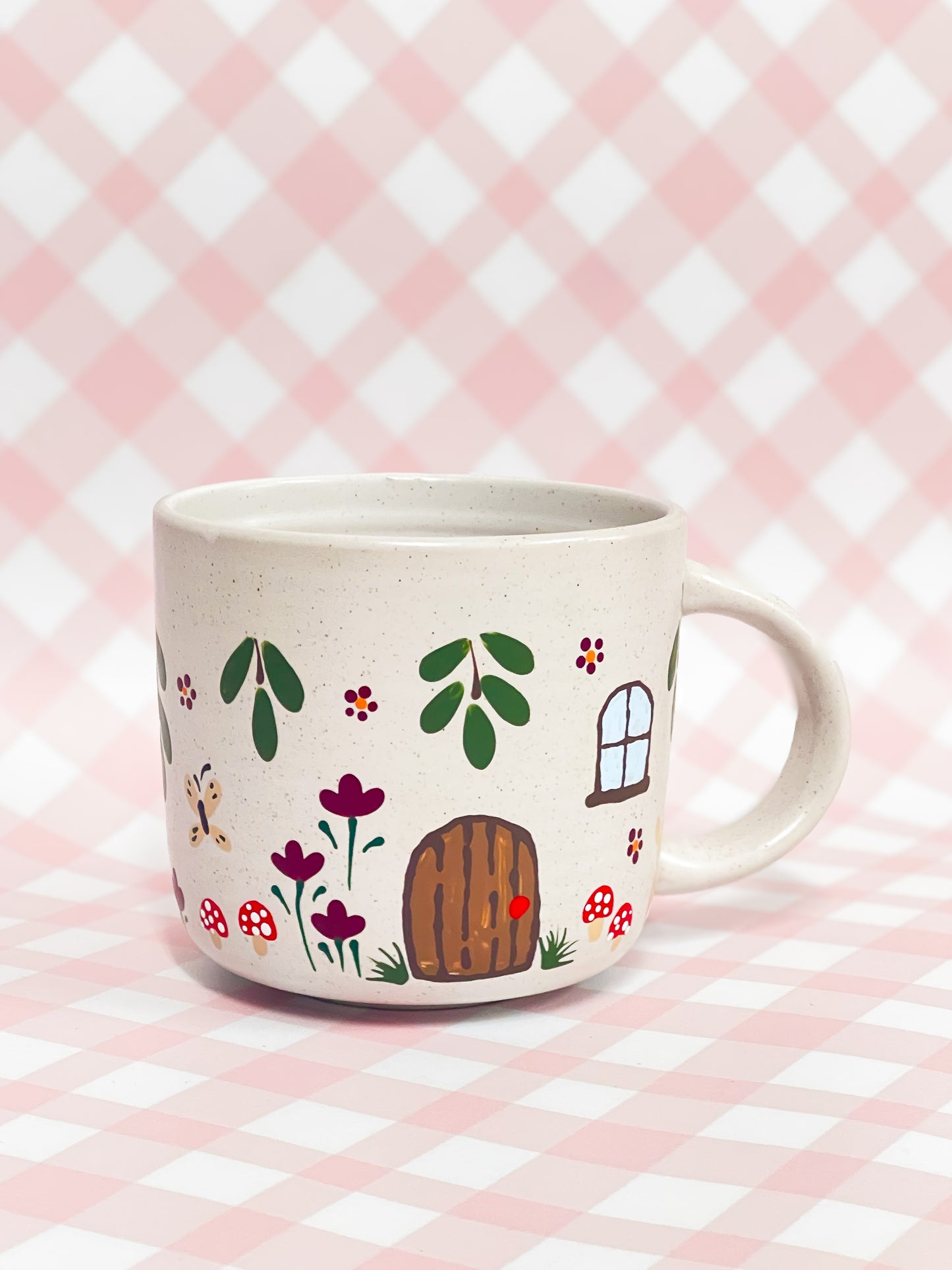 Hand-Painted Ceramic Mug - Cottage #4