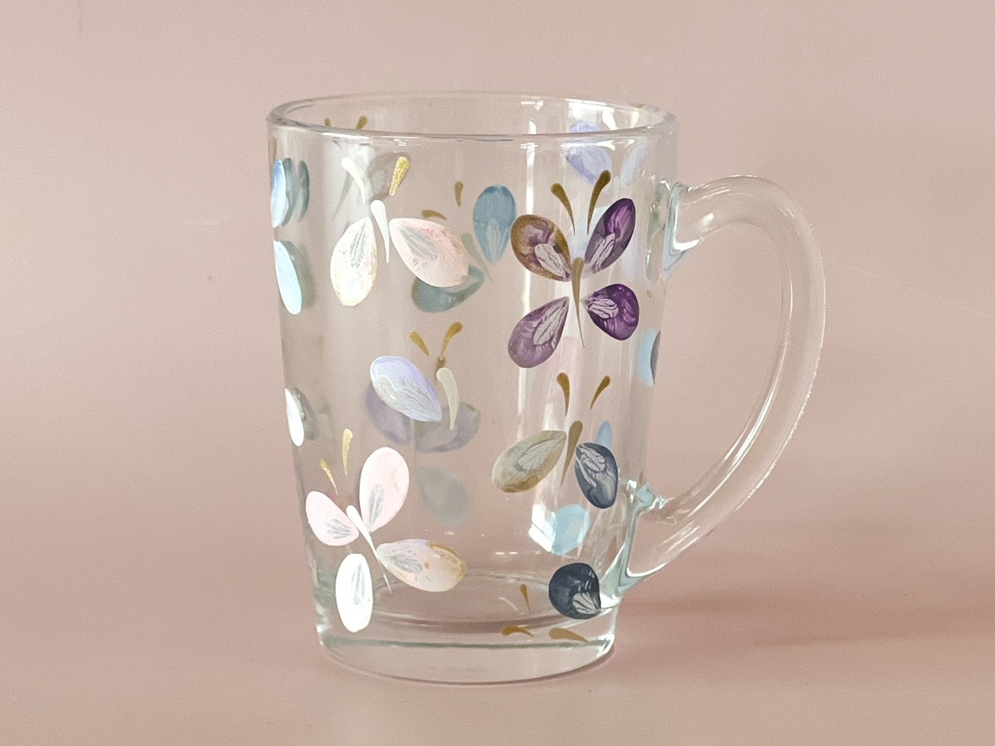 Hand-Painted Coffee Mug | Butterflies