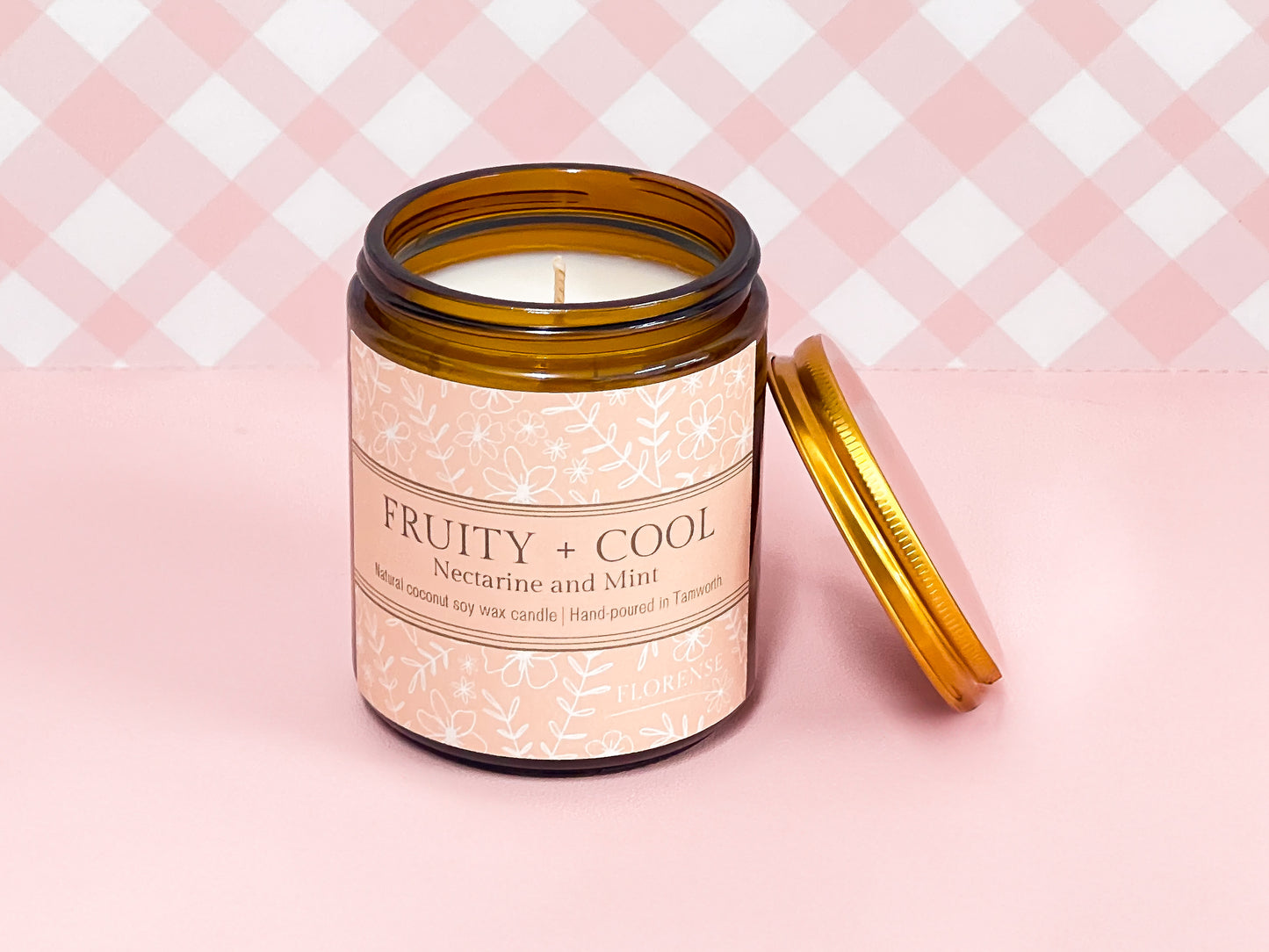 Amber Candle | Fruity + Cool (Nectarine and Mint)