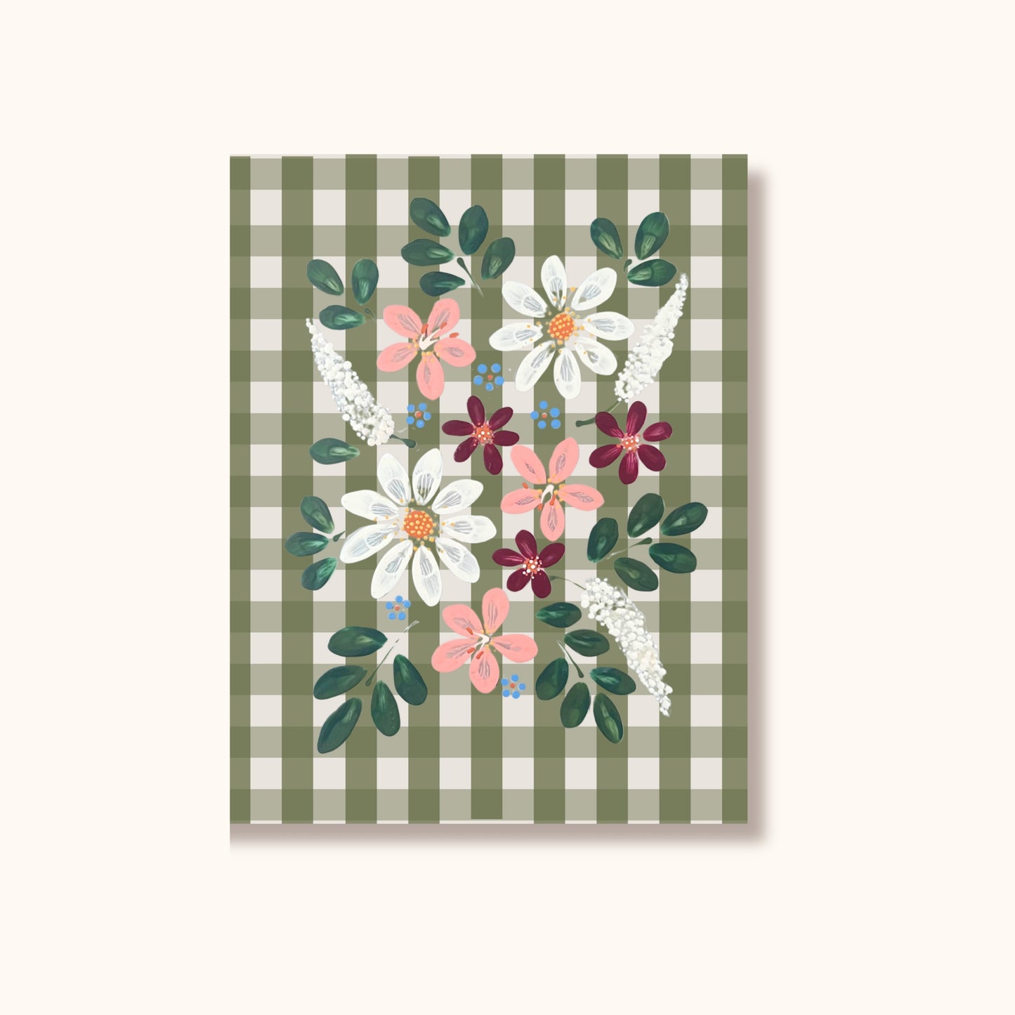 Swing Gift Card - Floral Bunch/Gingham Olive