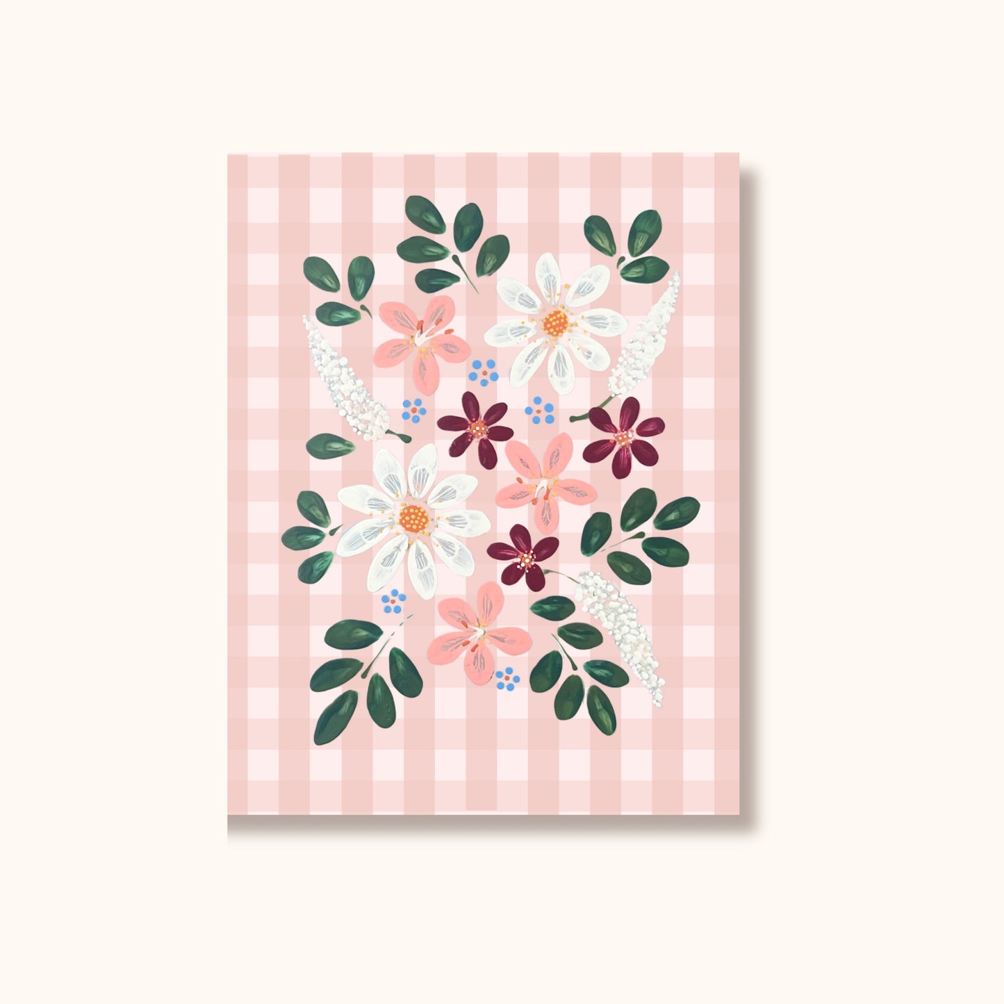 Swing Gift Card - Floral Bunch/Gingham Pink