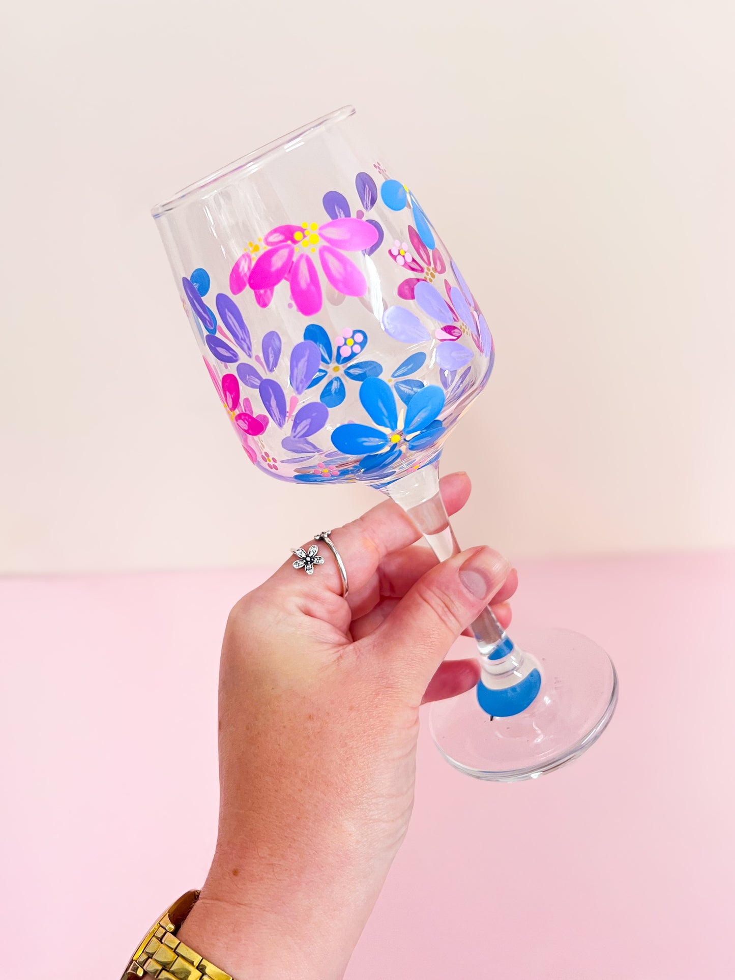 Hand-painted Wine Glass - Era #7