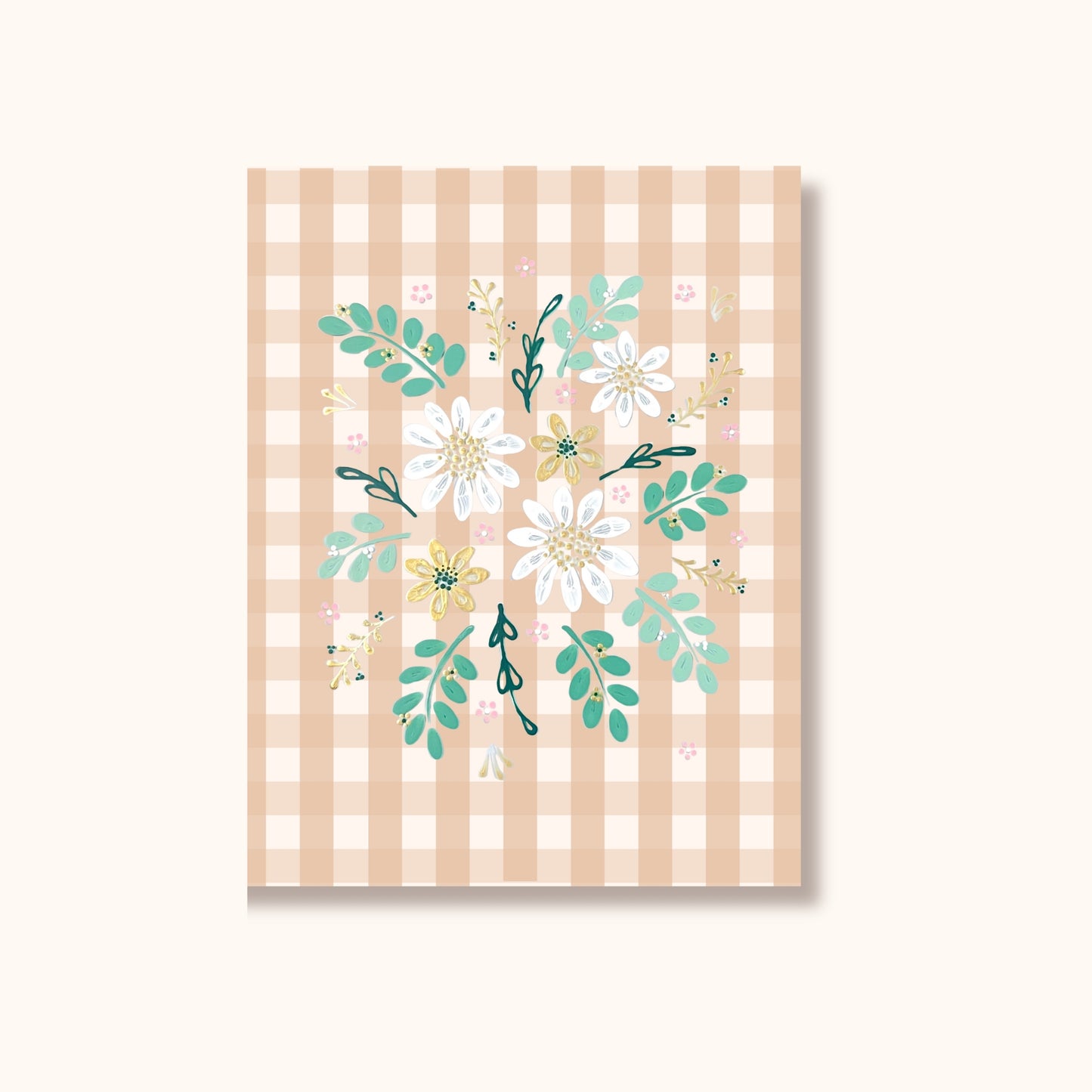 Swing Gift Card - Floral Bouquet/Gingham Beige