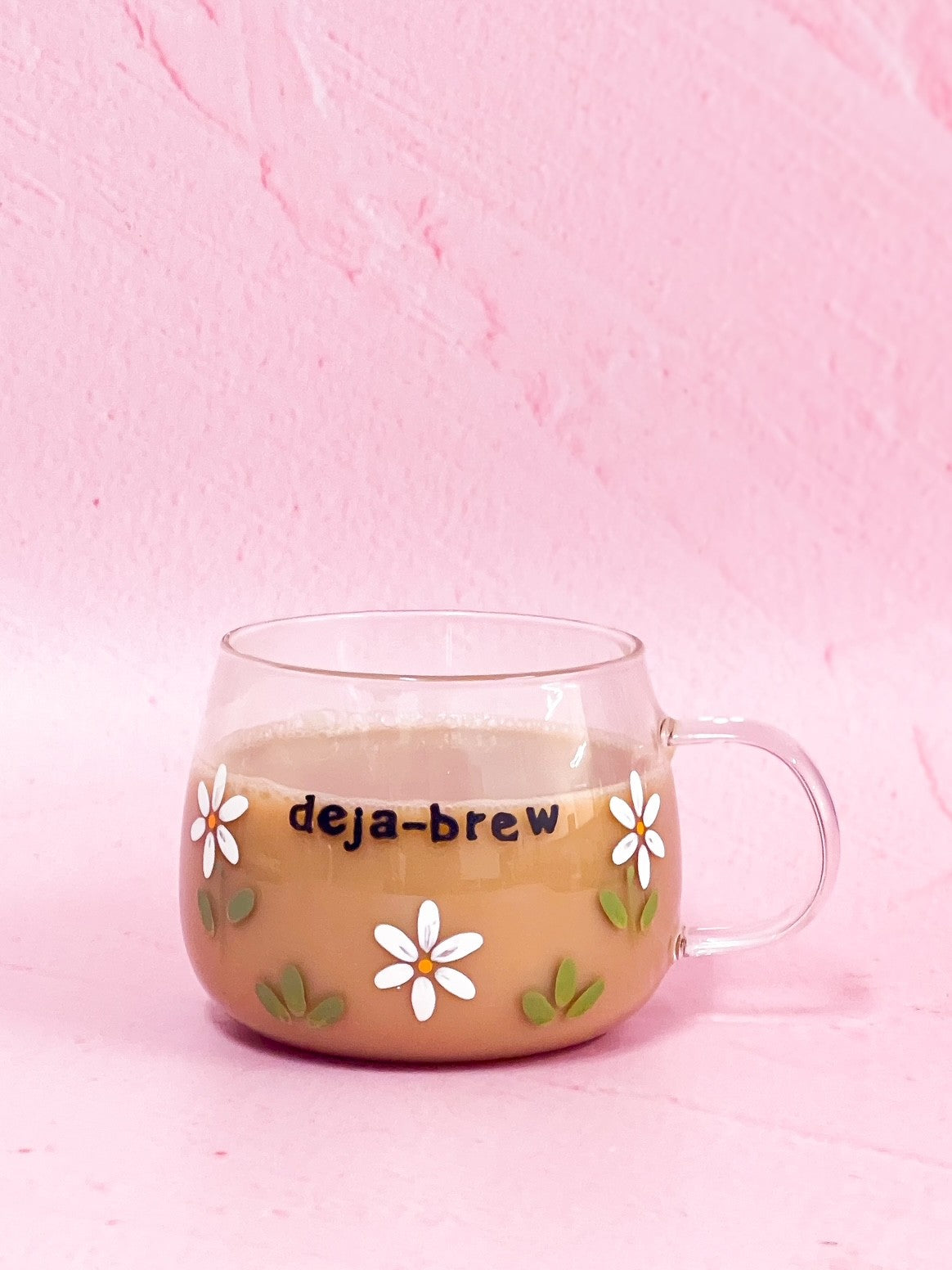 Hand-painted Hug Mug - "Deja-Brew" Daisy