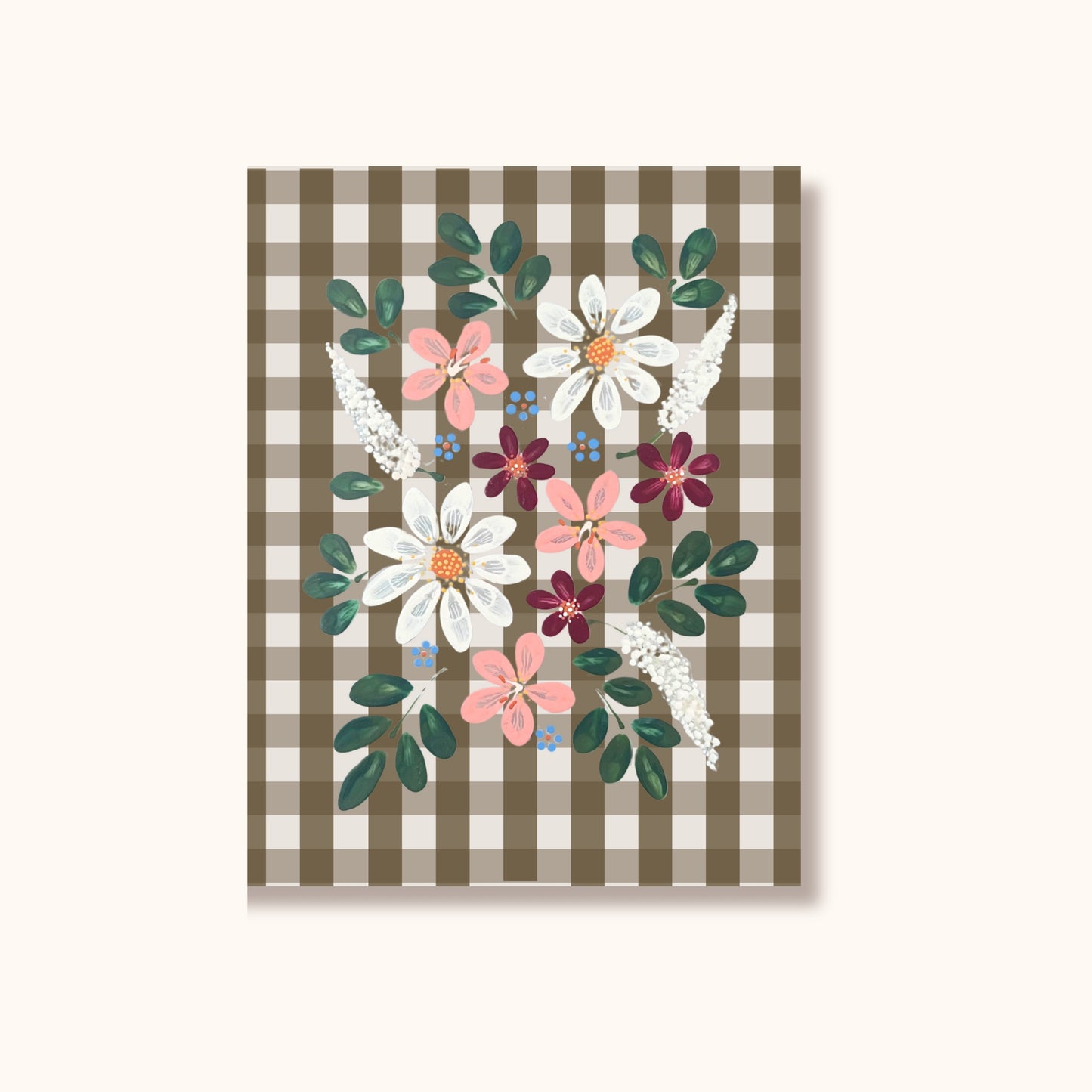 Swing Gift Card - Floral Bunch/Chocolate Ginngham