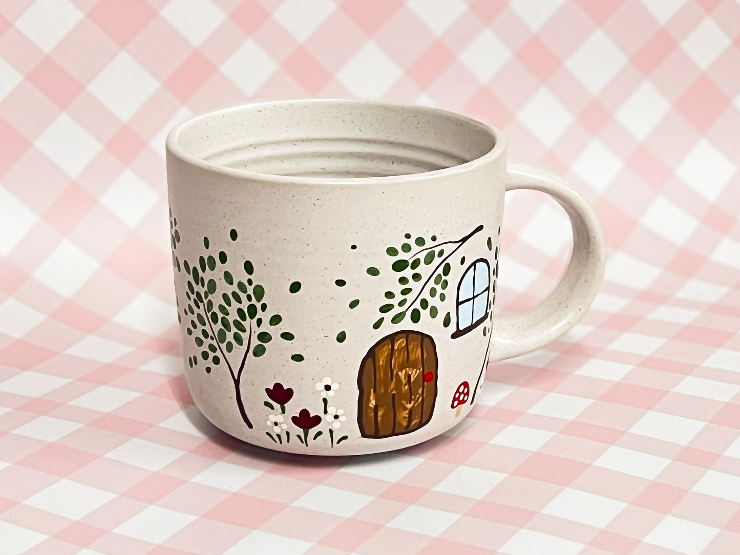 Hand-Painted Ceramic Mug - Cottage #6