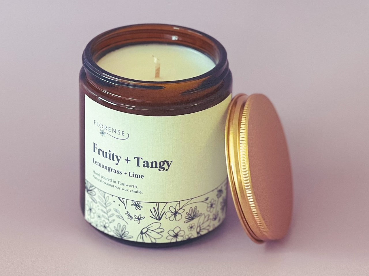 Amber Candle | Fruity + Tangy (Lemongrass + Lime)