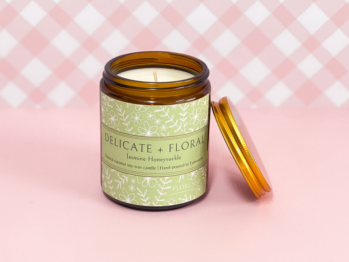 Amber Candle | Delicate + Floral (Honeysuckle Jasmine)