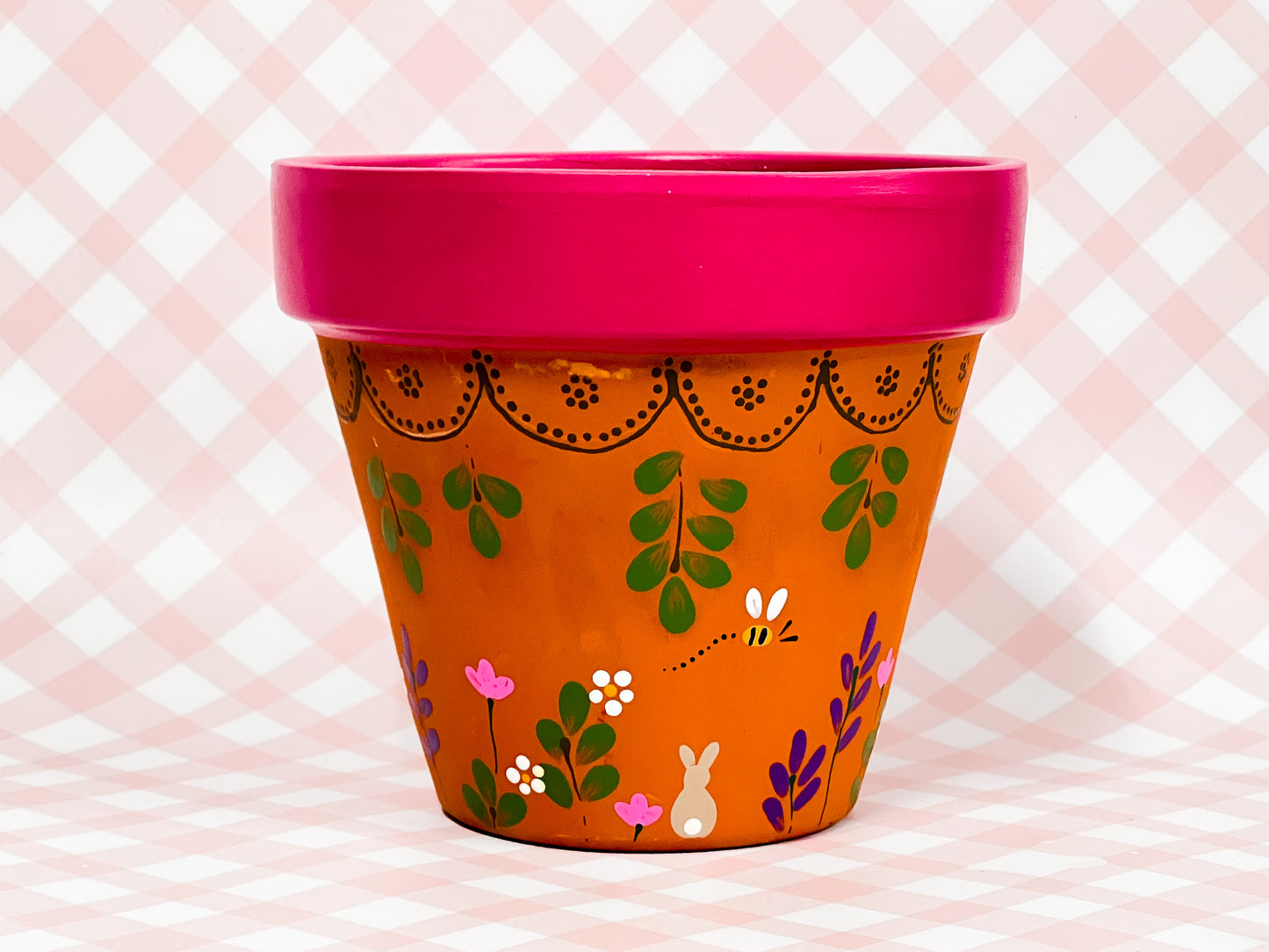 Hand-painted Indoor Pot | Cottage