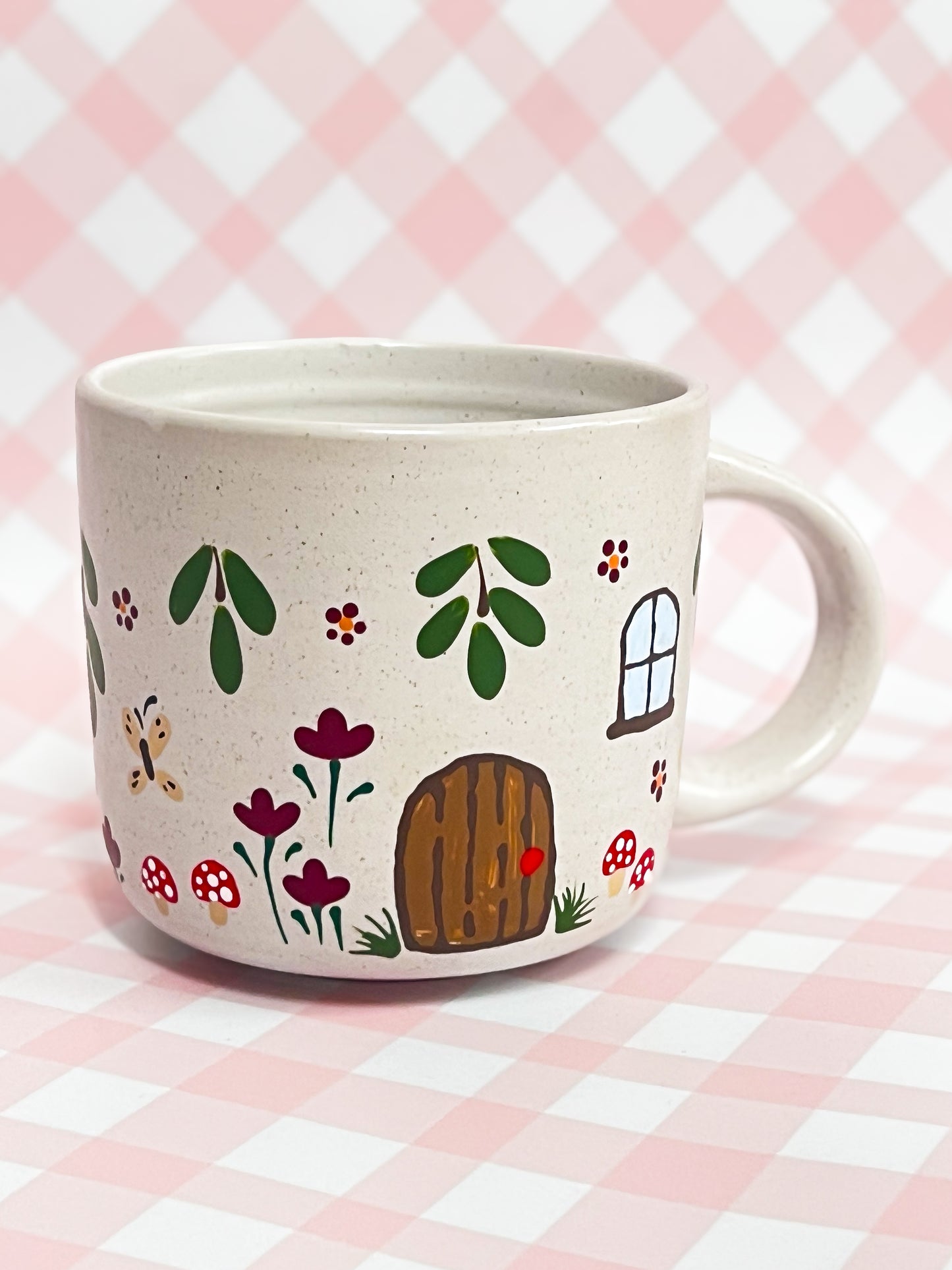 Hand-Painted Ceramic Mug - Cottage #4