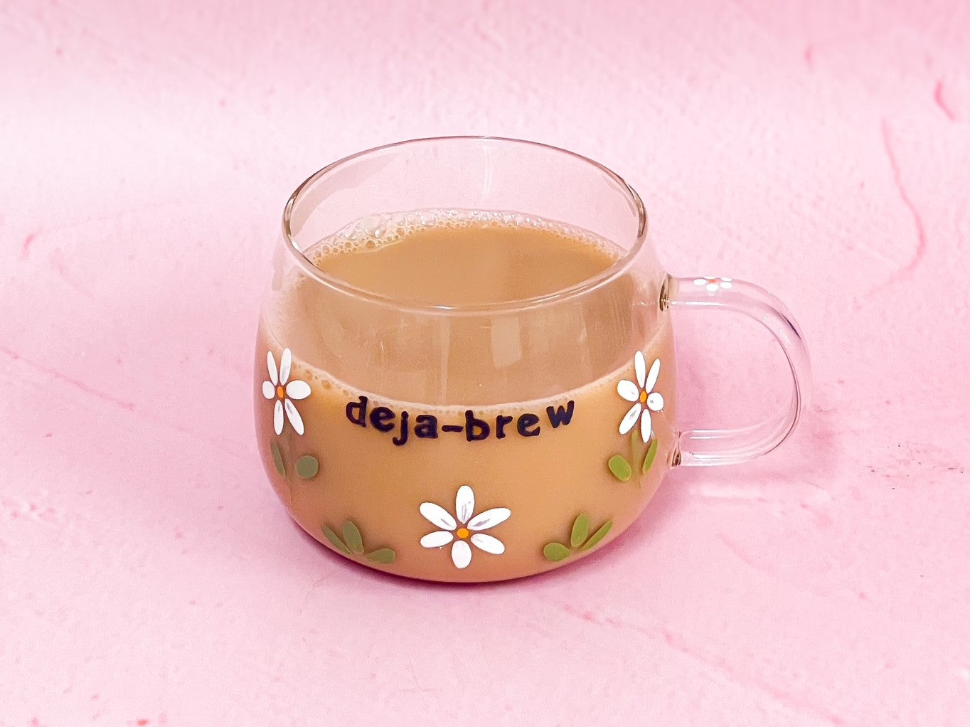 Hand-painted Hug Mug - "Deja-Brew" Daisy
