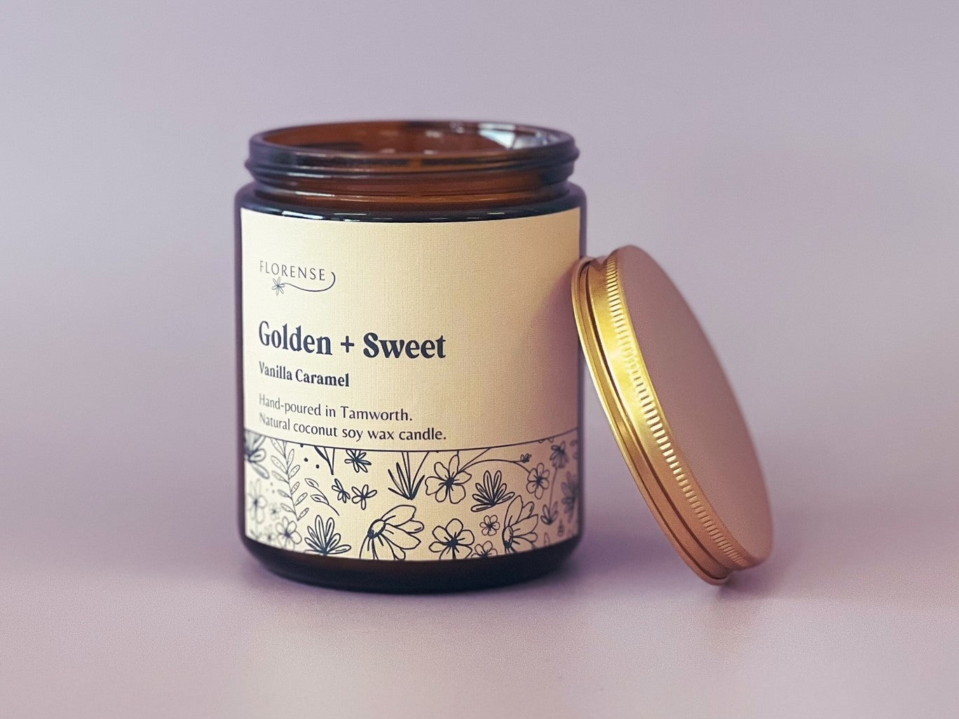 Amber Candle | Golden + Sweet (Vanilla Caramel)