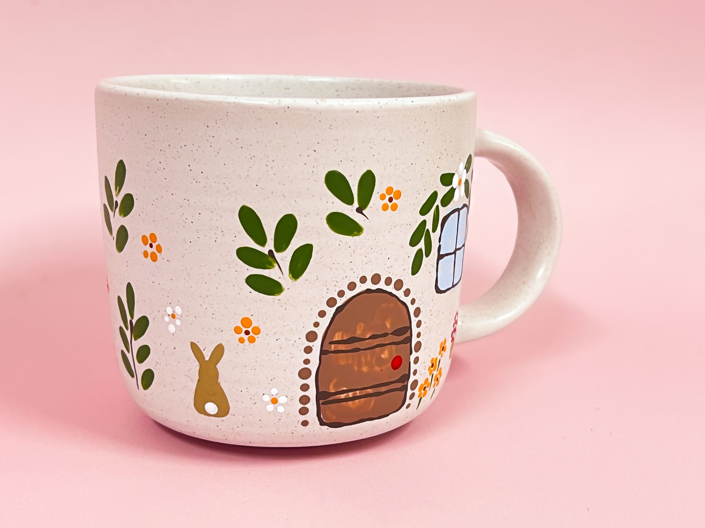 Hand-Painted Ceramic Mug - Cottage #4