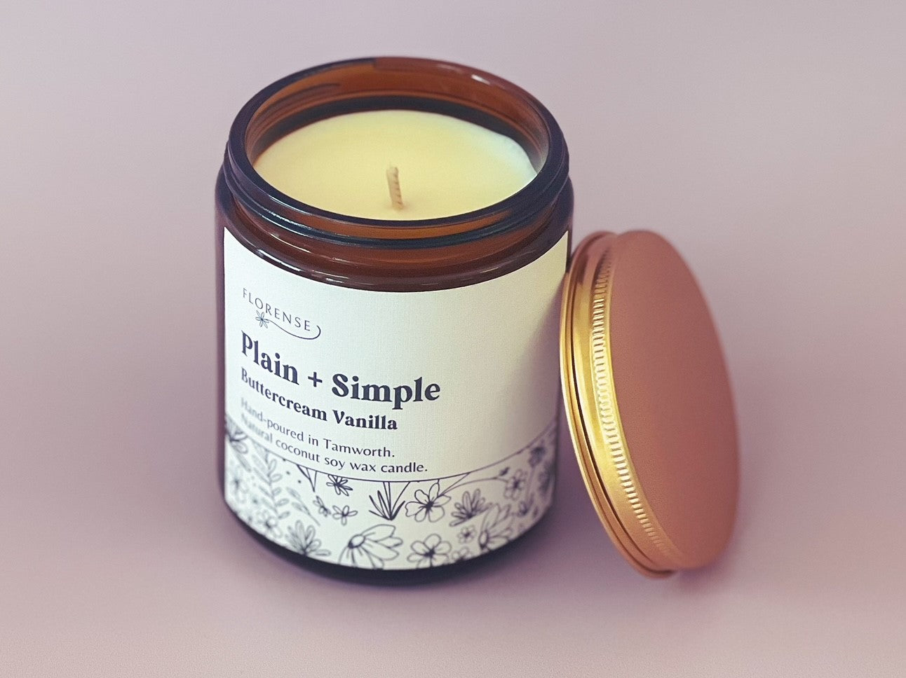 Amber Candle | Plain + Simple (Buttercream Vanilla)