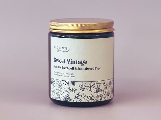 Amber Candle | Sweet Vintage (Vanilla, Patchouli & Sandalwood type)