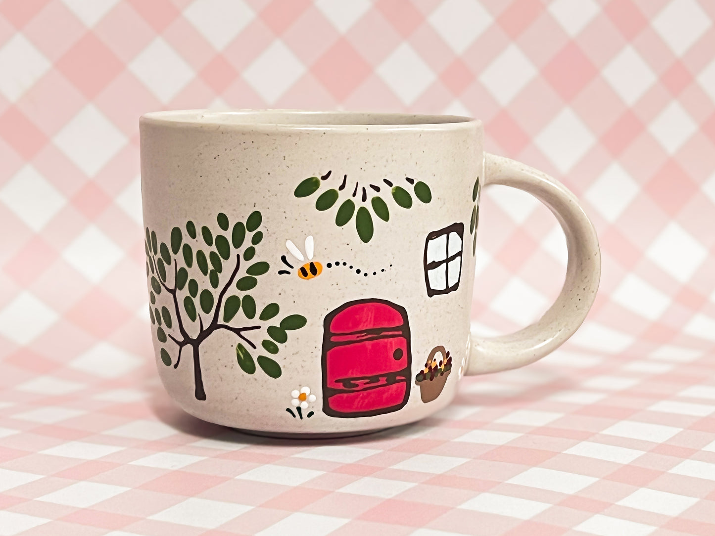 Hand-Painted Ceramic Mug - Cottage #10