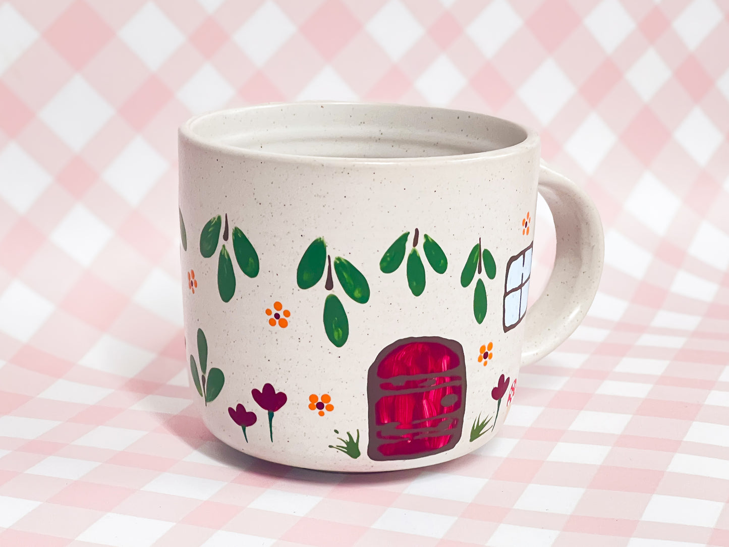 Hand-Painted Ceramic Mug - Cottage #5