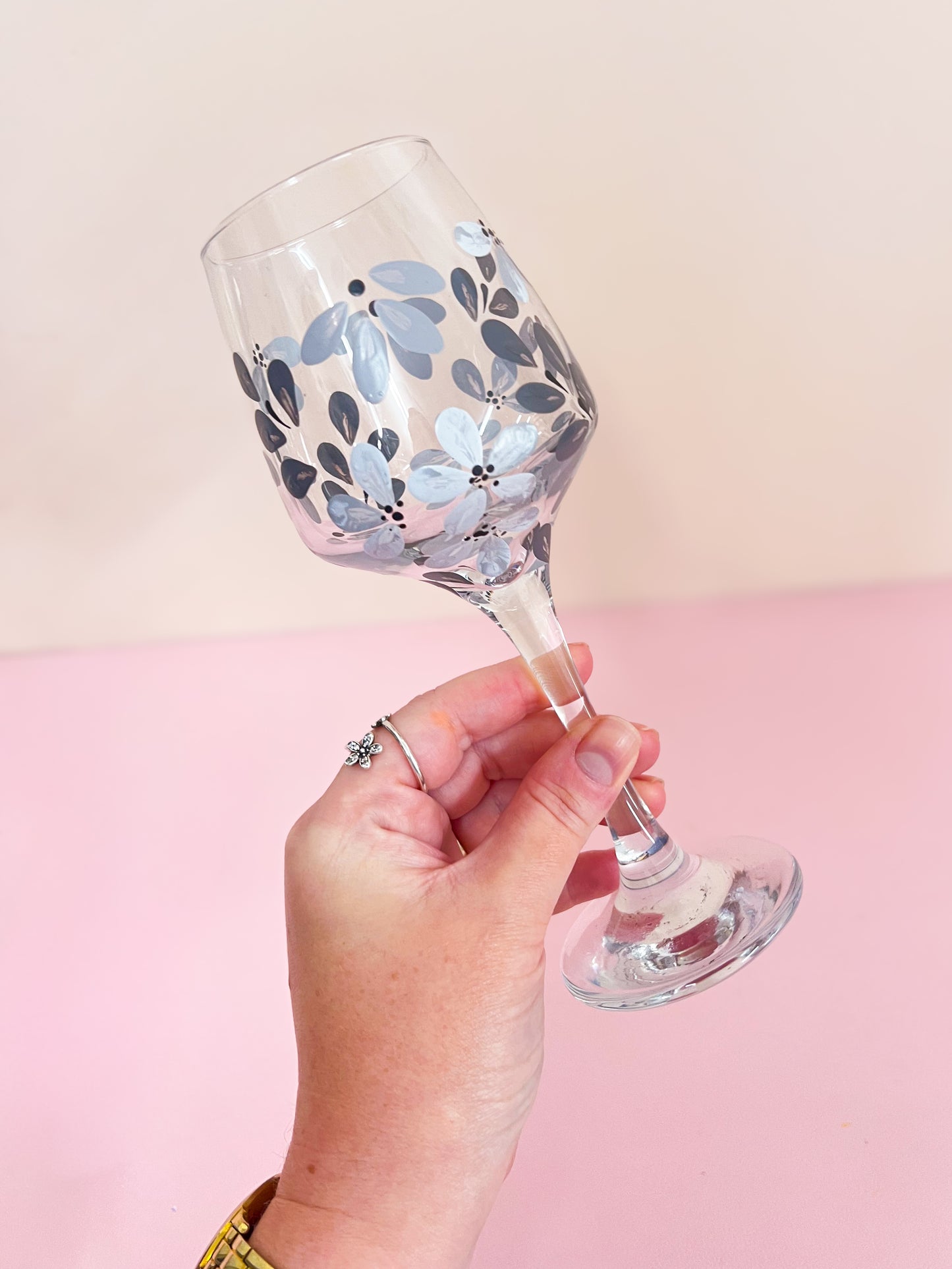 Hand-painted Wine Glass - Era #11