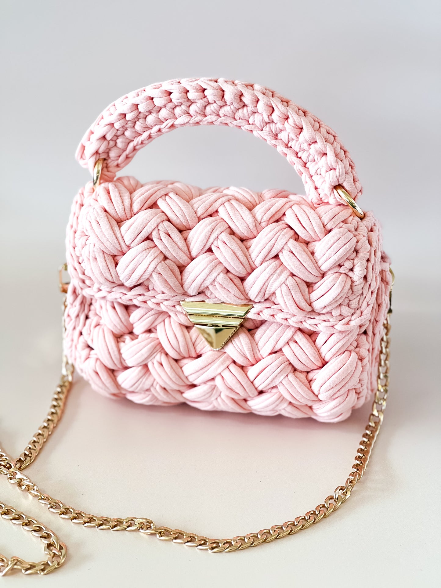 Crochet Handbag | Pink - Pastel Floral