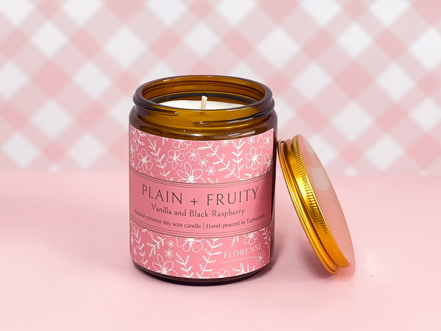 Amber Candle | Plain + Fruity (Black Raspberry + Vanilla)