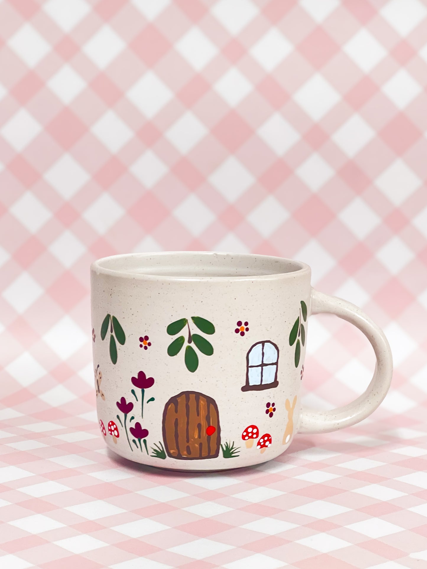 Hand-Painted Ceramic Mug - Cottage #4