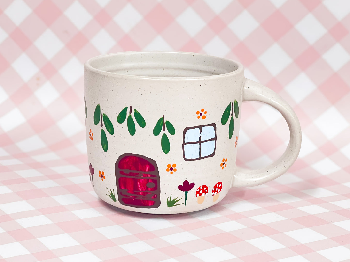 Hand-Painted Ceramic Mug - Cottage #5