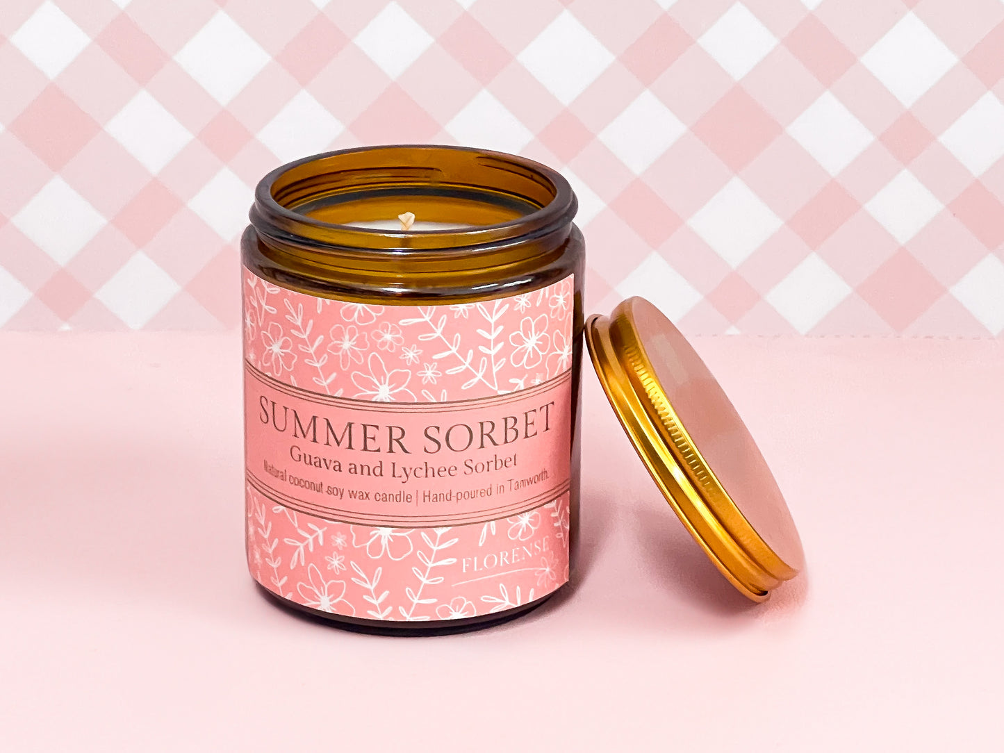 Amber Candle | Summer Sorbet (Guava + Lychee Sorbet)
