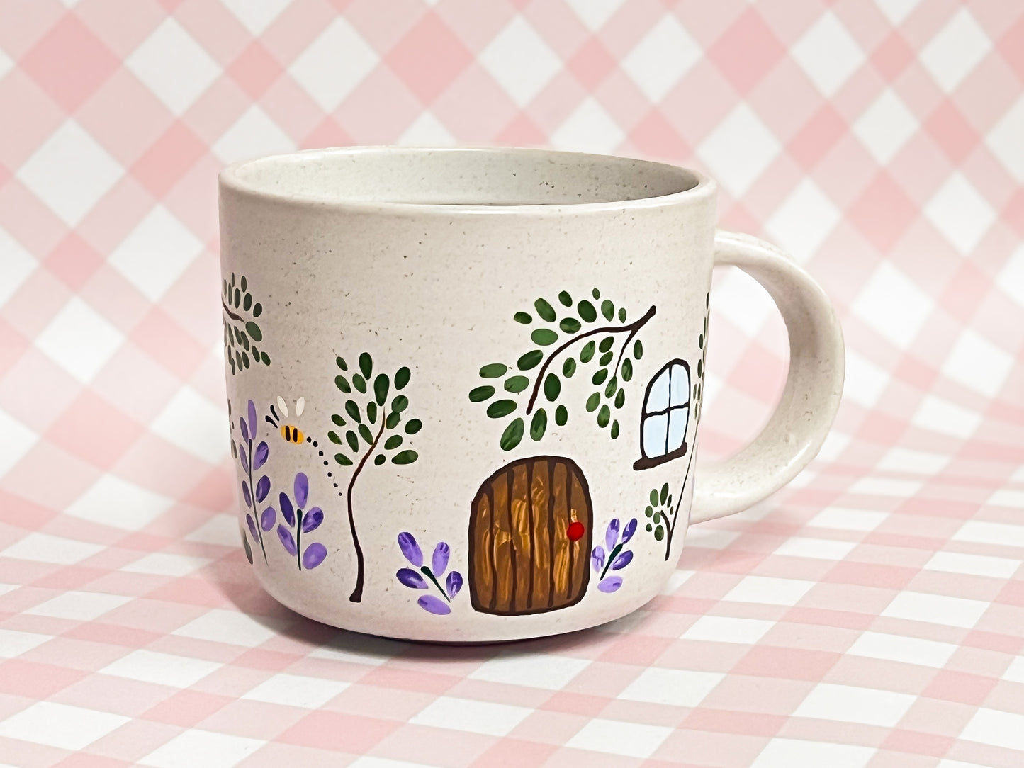 Hand-Painted Ceramic Mug - Cottage #7