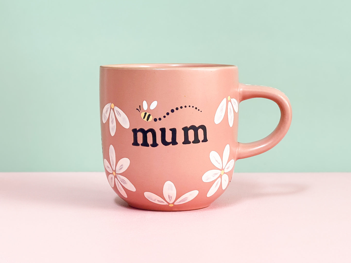 Hand-painted Ceramic Mug | Blush | Daisy Bee “Mum”
