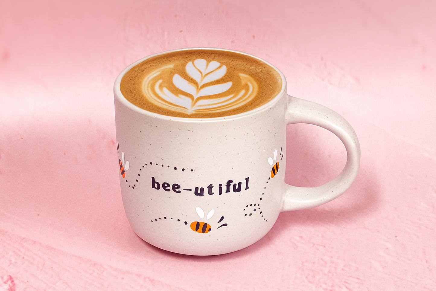 Hand-Painted Stoneware Mug - "Bee-utiful" Bee