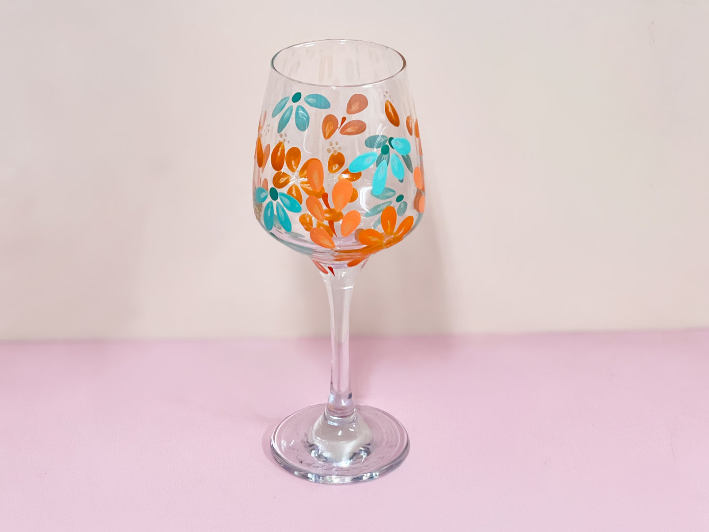 Hand-painted Wine Glass - Era #12