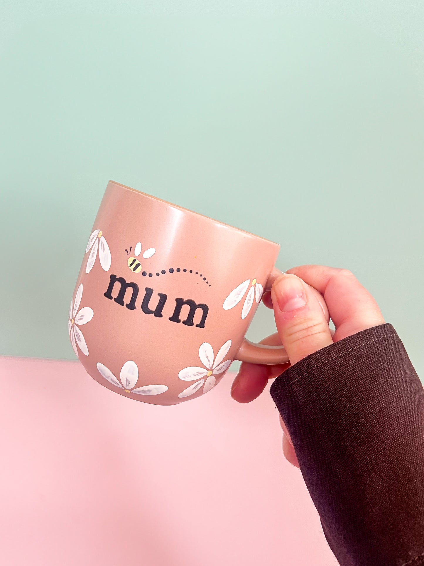 Hand-painted Ceramic Mug | Blush | Daisy Bee “Mum”