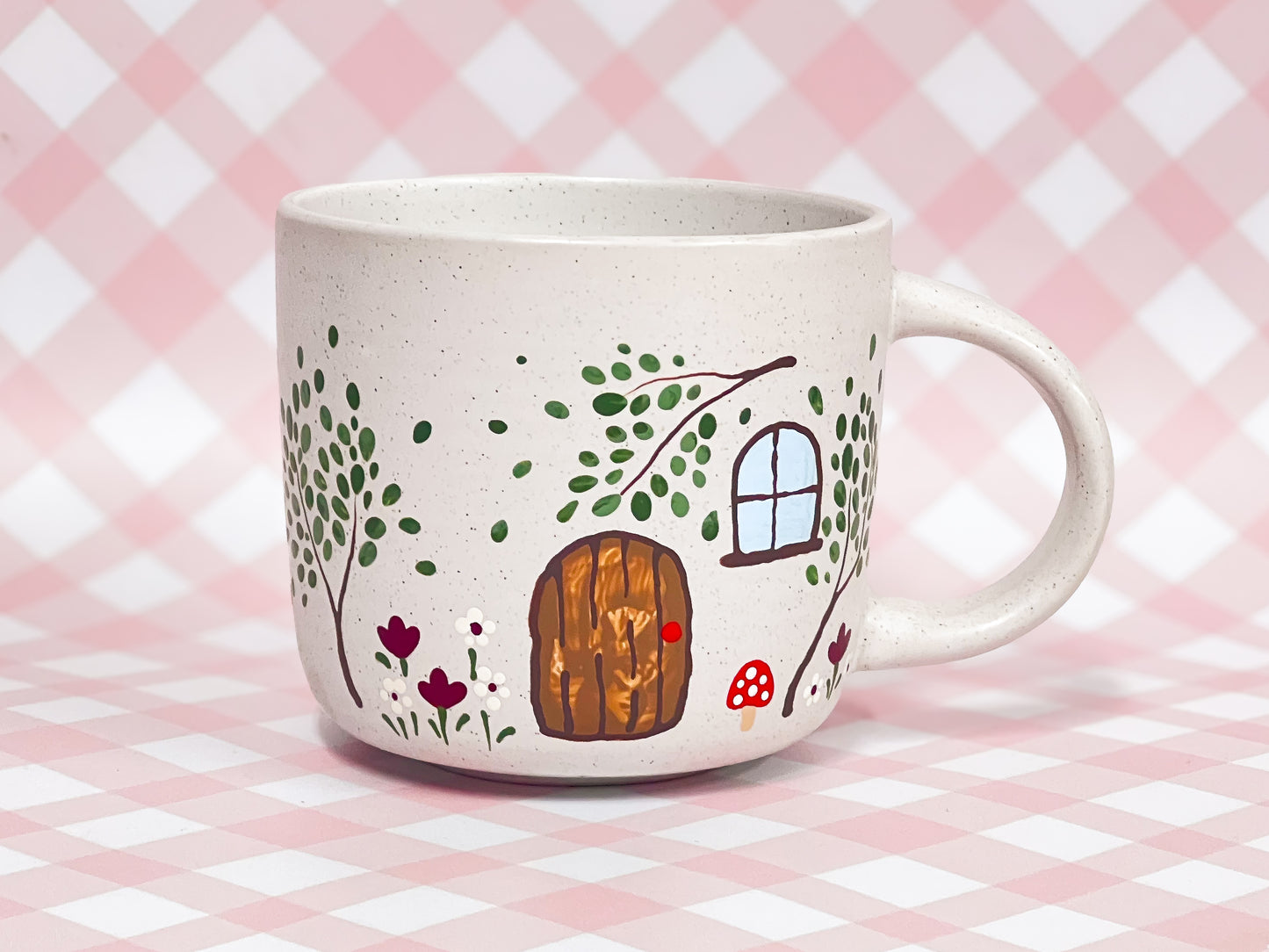Hand-Painted Ceramic Mug - Cottage #6