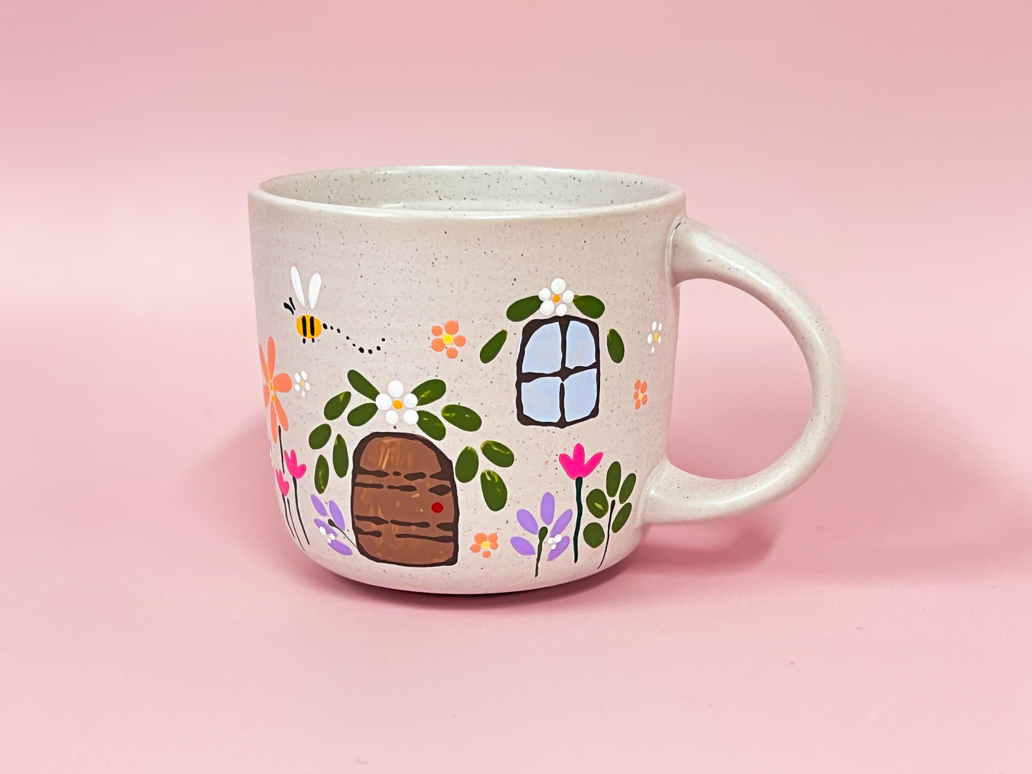 Hand-Painted Ceramic Mug - Cottage #2