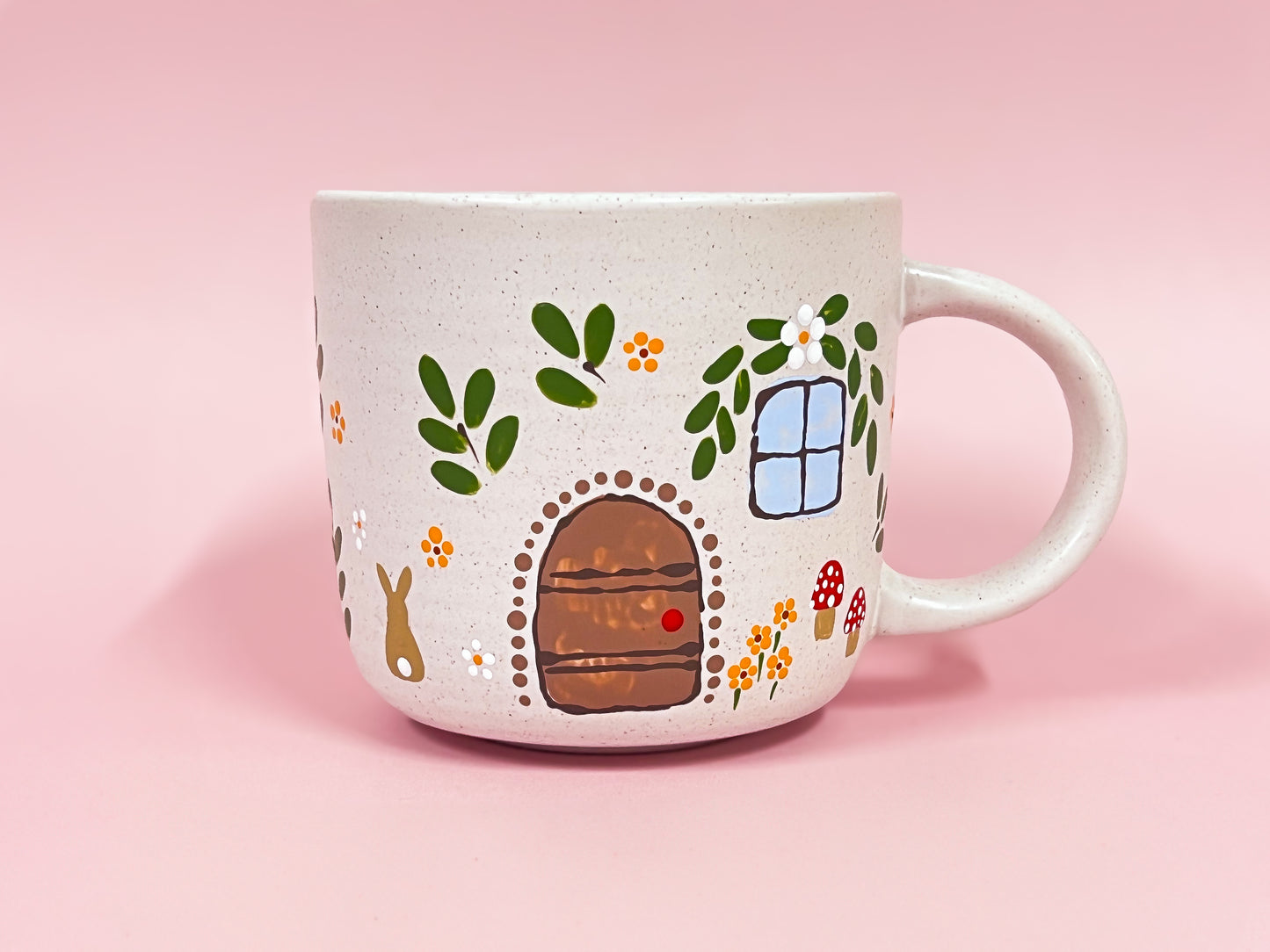 Hand-Painted Ceramic Mug - Cottage #4