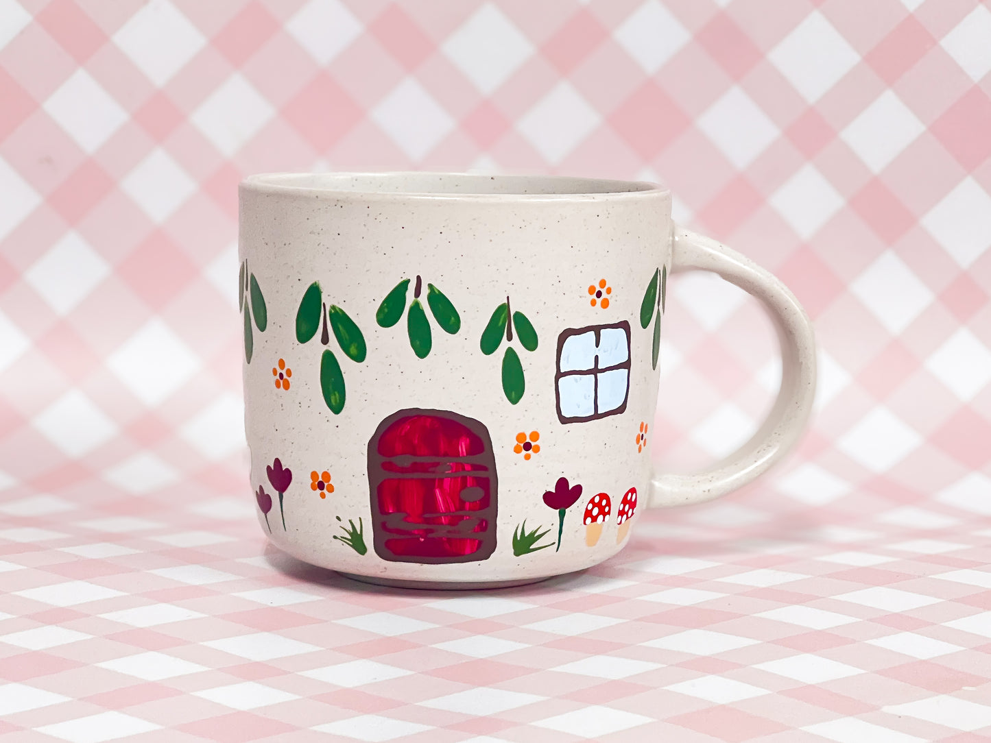Hand-Painted Ceramic Mug - Cottage #5