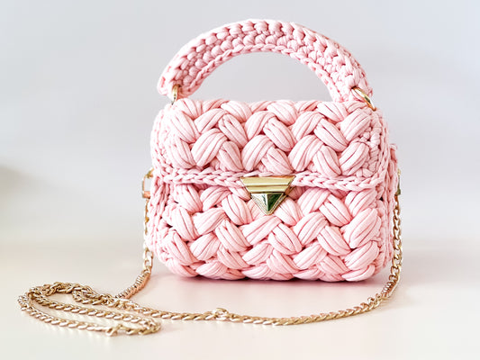 Crochet Handbag | Pink - Pastel Floral