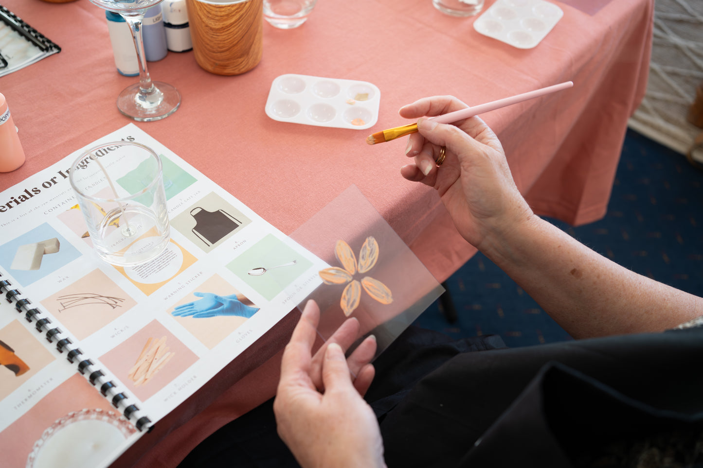 Wine Glass Painting + Candle Making Workshop - Creative Freedom