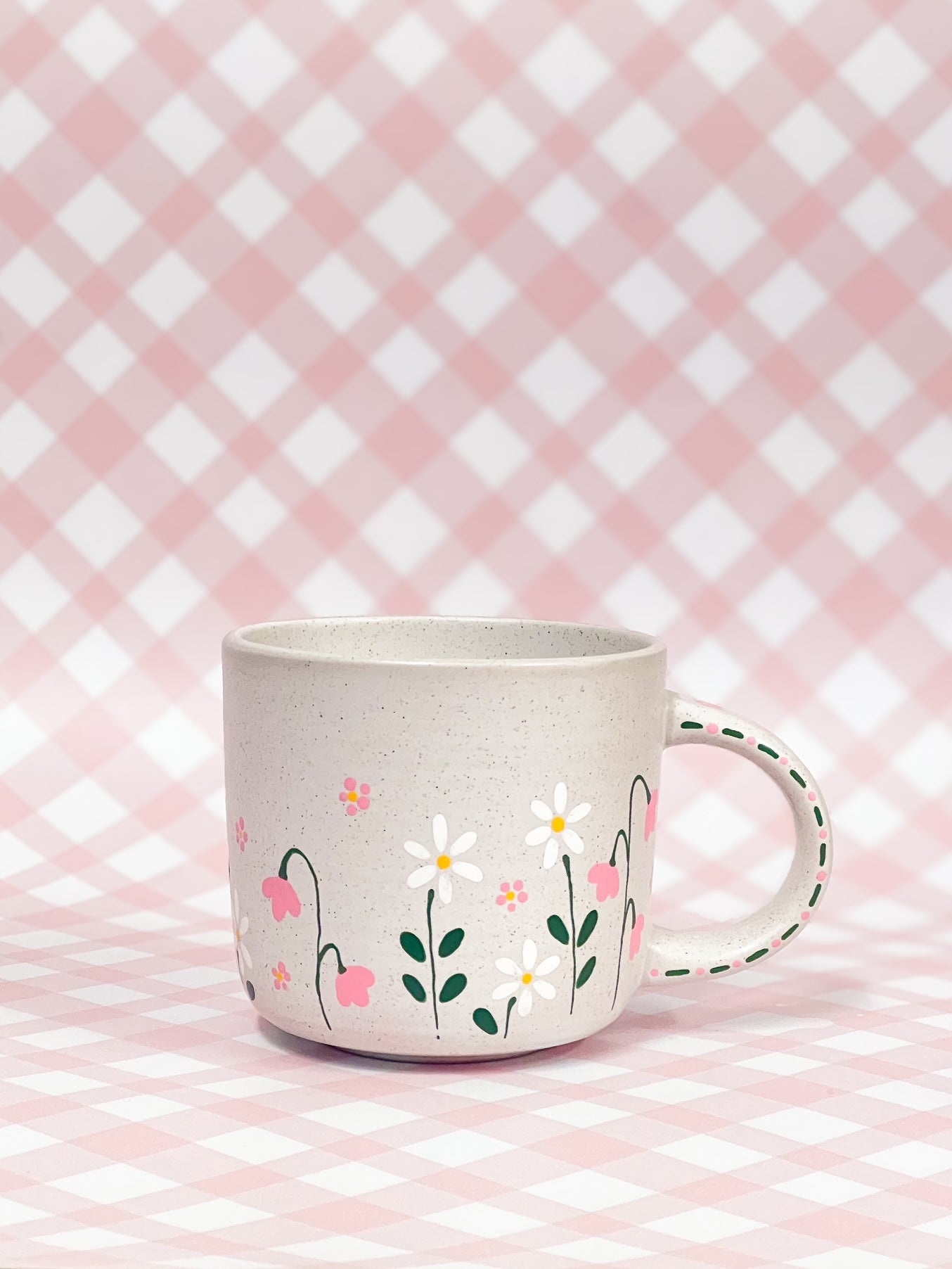Hand-Painted Stoneware Mug - Sweet Daisy