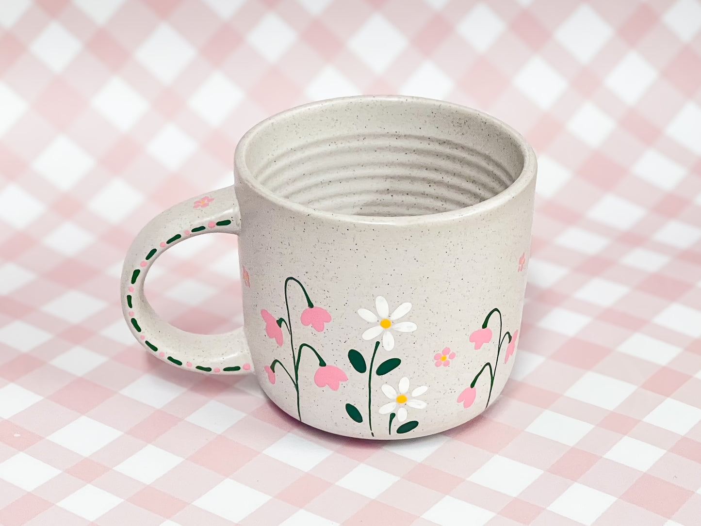Hand-Painted Stoneware Mug - Sweet Daisy