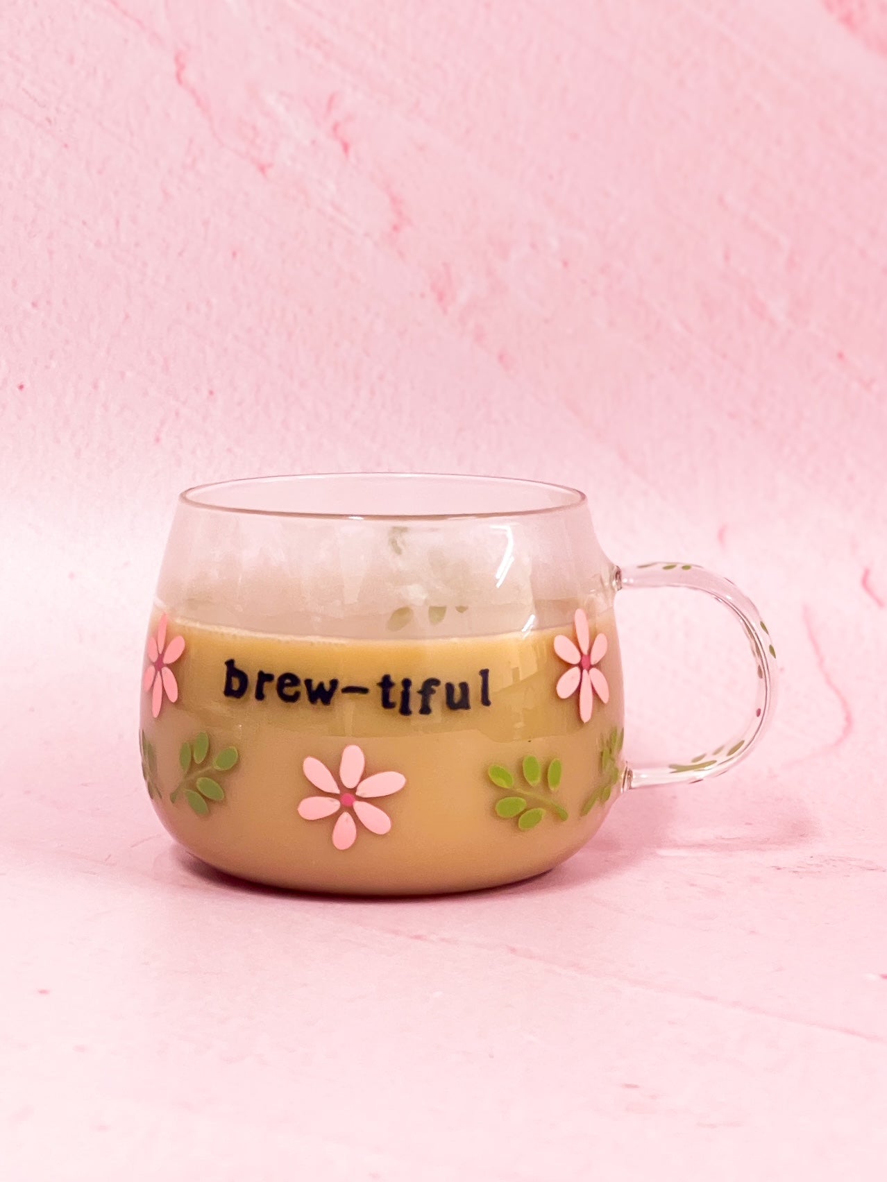 Hand-painted Hug Mug - "Brew-tiful" Florals