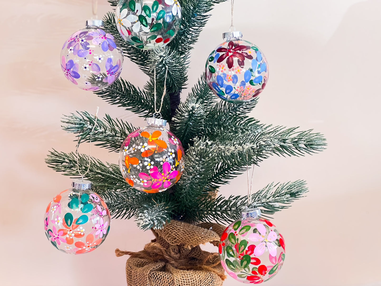 Hand-painted Glass Bauble - Native Florals