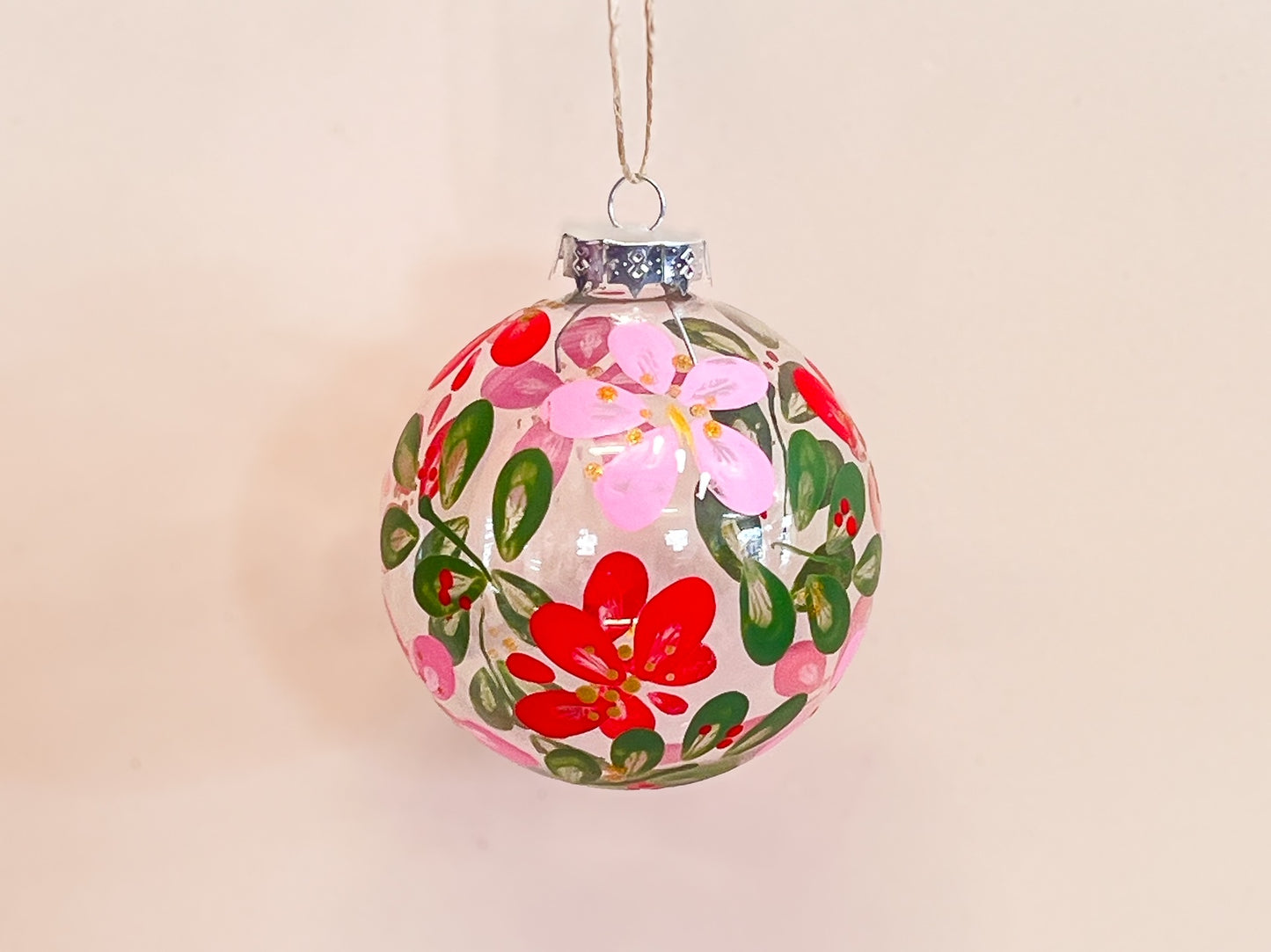 Hand-painted Glass Bauble - Noel