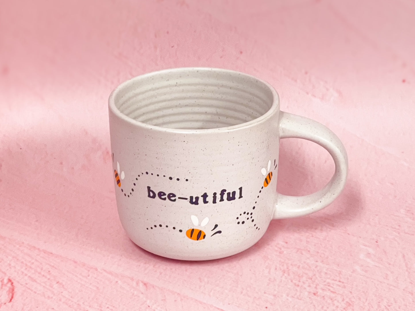 Hand-Painted Stoneware Mug - "Bee-utiful" Bee