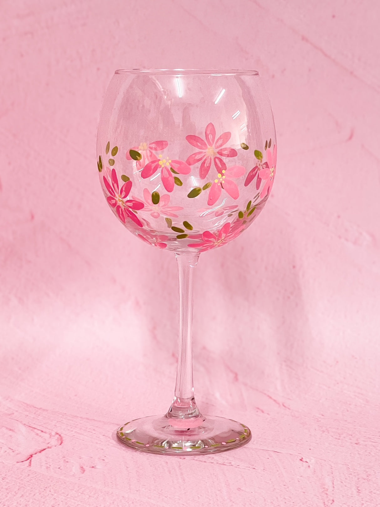 Hand-painted Bowl Wine Glass - Blossom Petal (Upcycled Glass) | Personalise Me!