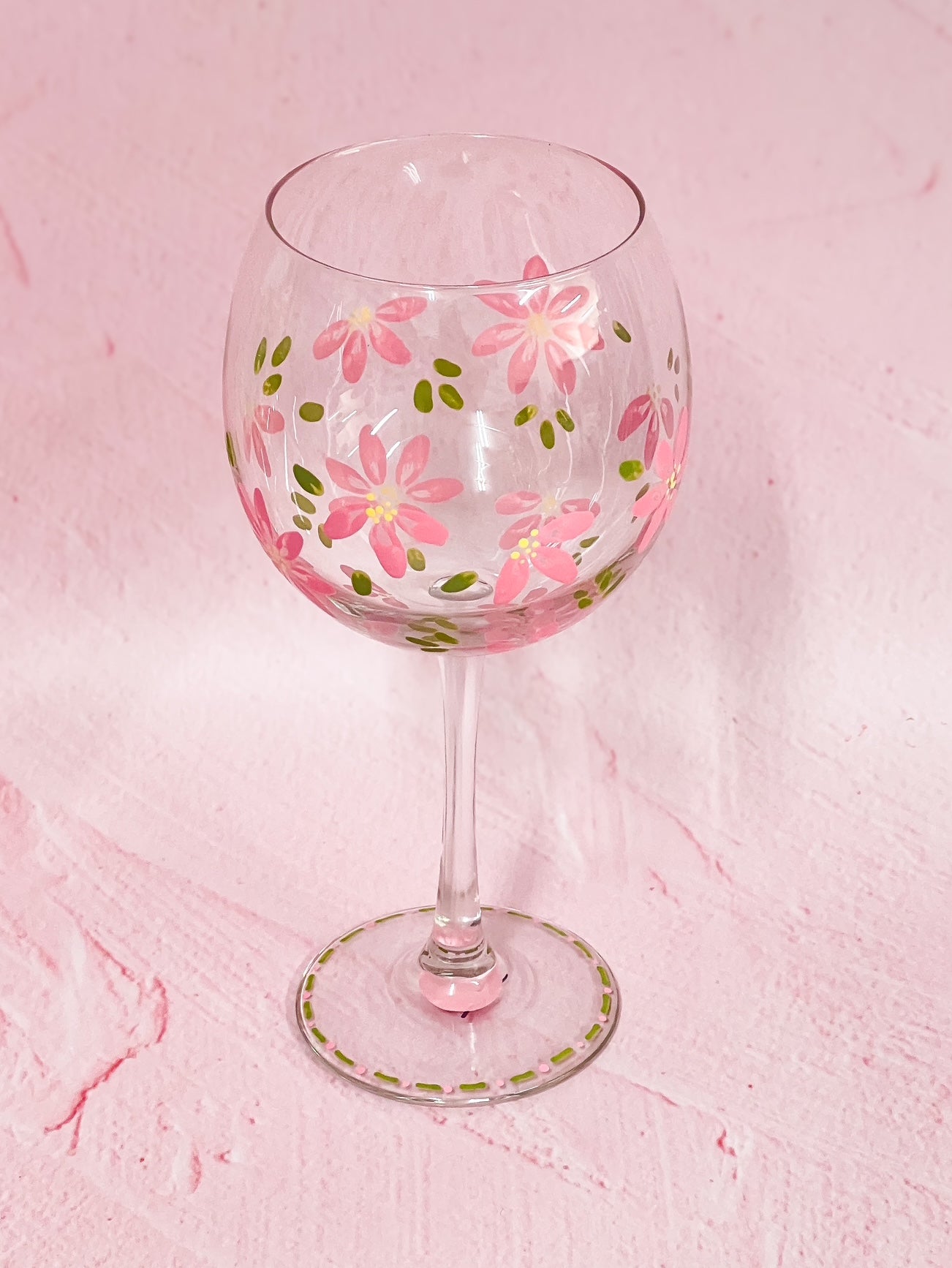 Hand-painted Bowl Wine Glass - Blossom Petal (Upcycled Glass) | Personalise Me!