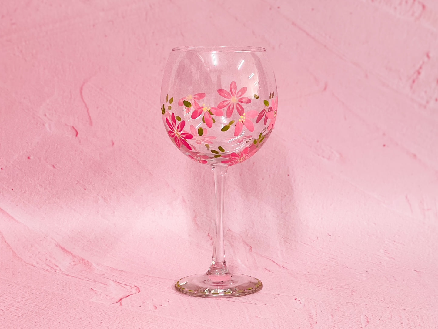 Hand-painted Bowl Wine Glass - Blossom Petal (Upcycled Glass) | Personalise Me!