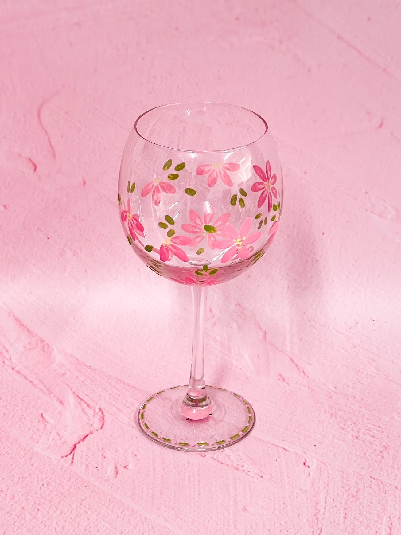 Hand-painted Bowl Wine Glass - Blossom Petal (Upcycled Glass) | Personalise Me!