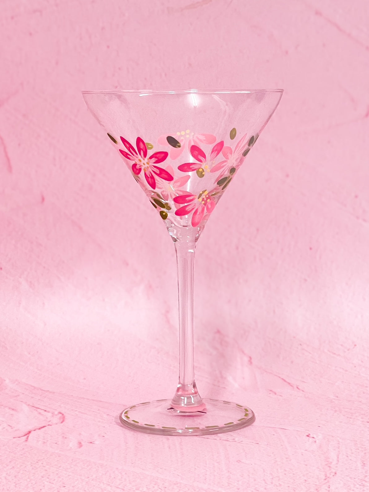 Hand-painted Martini Glass - Blossom Petal (Upcycled Glass) | Personalise Me!