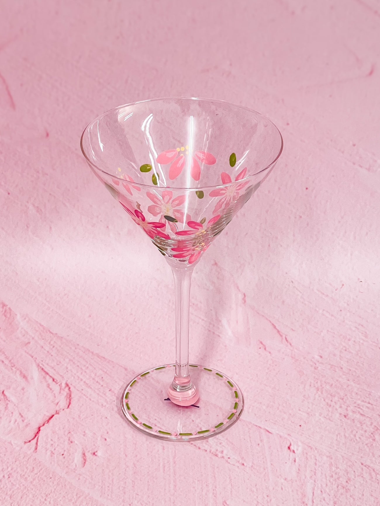 Hand-painted Martini Glass - Blossom Petal (Upcycled Glass) | Personalise Me!